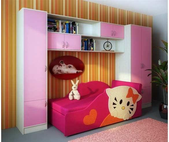 Детский диван Кити + шкафы из серии Фанки Кидз