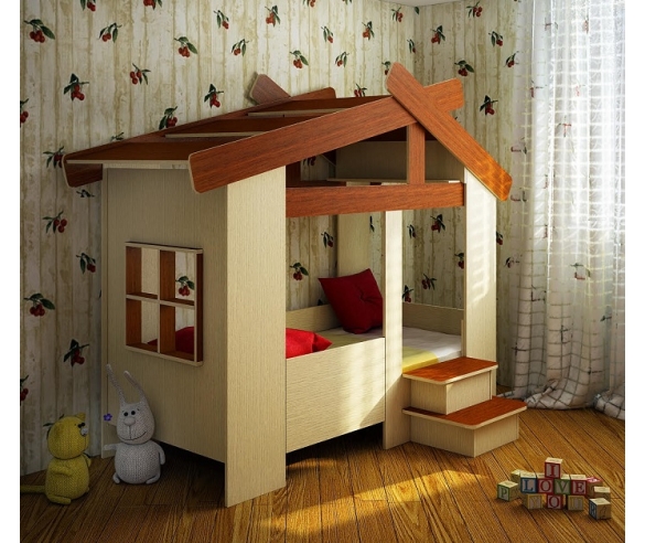 кровать в виде домика для детей