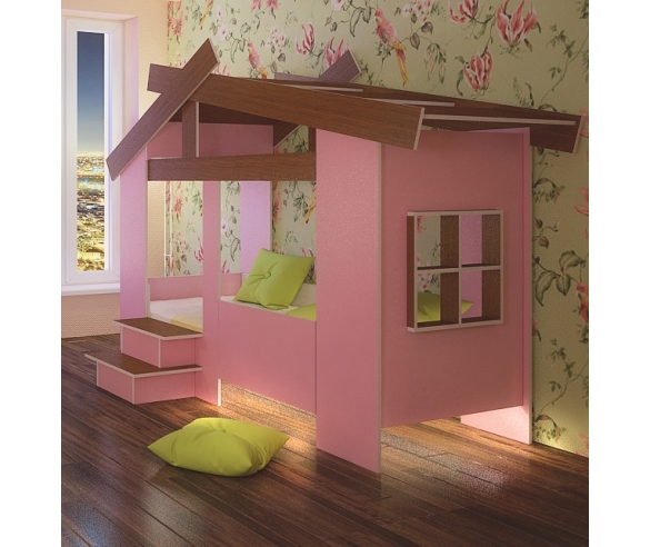 кровать для детей Фанки Домик Фанки Кидз цвет розовый