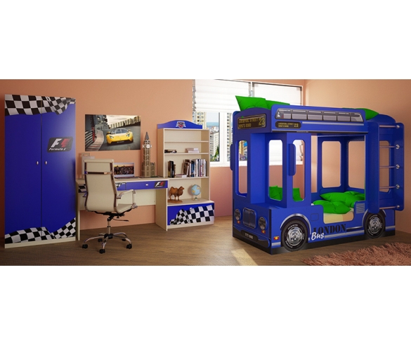 Мебель Фанки Авто + детская двухъярусная кровать Лондон