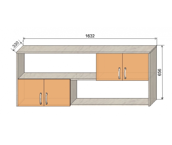 Антресоль 13/55СВ Фанки Кидз - схема и размер