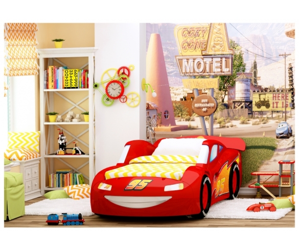 Детская кровать-машина Молния Люкс от Ред Ривер. Цвет - красный