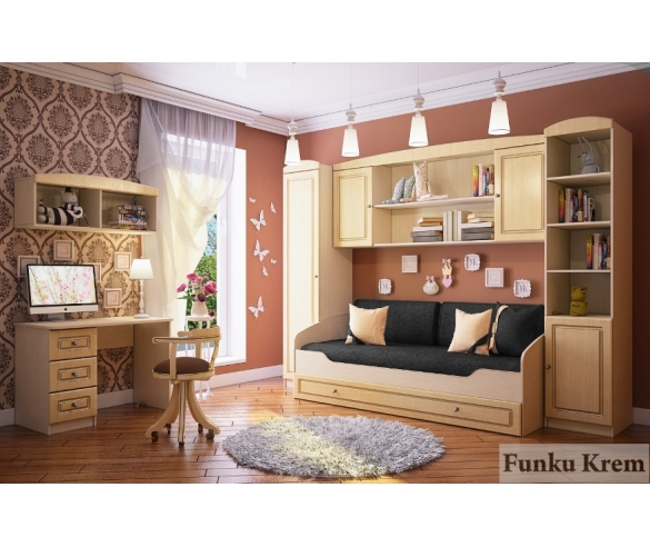 модульная детско подростковая мебель фанки крем