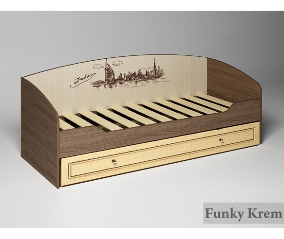 Кровать фанки Крем корпус Ясень шимо 