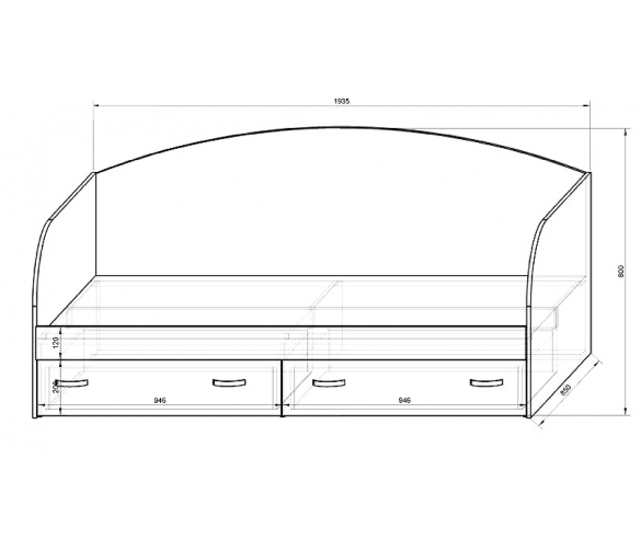 Схема кровать низкая Фанки Кидз 13/7СВ