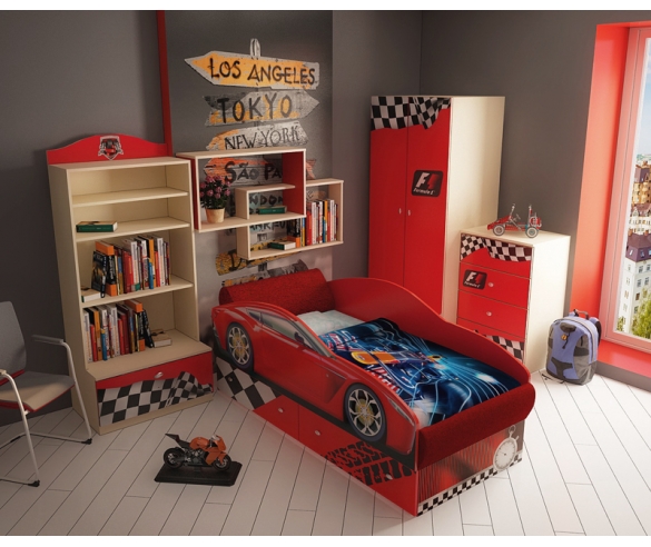 Мебель для детских комнат Фанки Авто + кровать машина Фанки Тесла