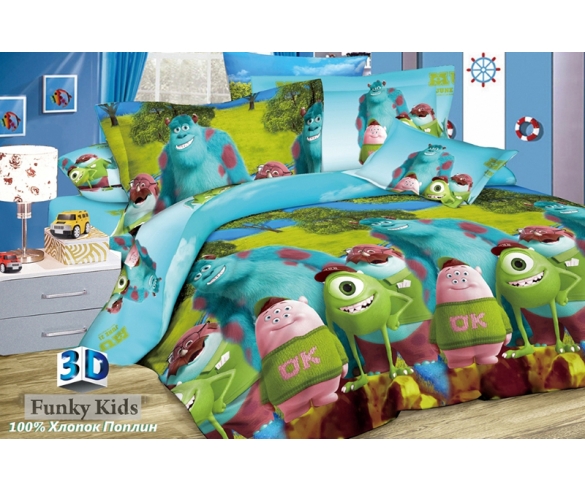 Комплект постельного белья для детей и подростков Корпорация монстров 