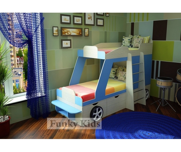 кровать машина джип дешево для двоих детей