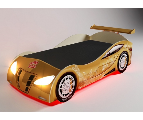 кровать машина ниссан золотой для девочки