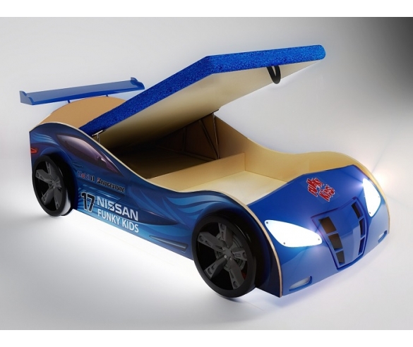 синяя кровать машина для мальчика купить в москве