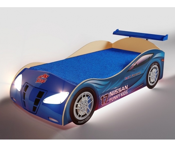 синяя кровать машина для мальчика купить в москве