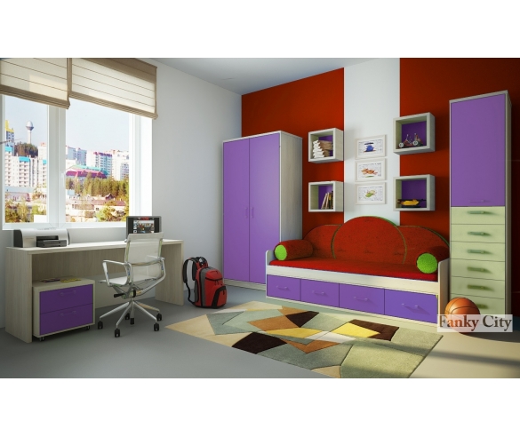 Шкаф-пенал в интерьере. Мебель Фанки Сити
