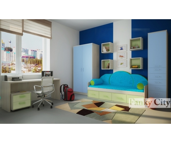 Тумба в интерьере Фанки Сити готовая комната