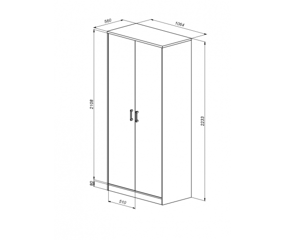 Шкаф двухдверный - схема Фанки Сити