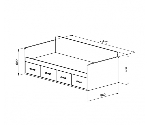 Схема кровати низкой Фанки Сити