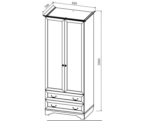 Шкаф Классика Карамель - размеры и схема 