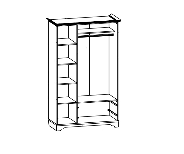 Наполнение трех створчатого шкафа Классика Карамель