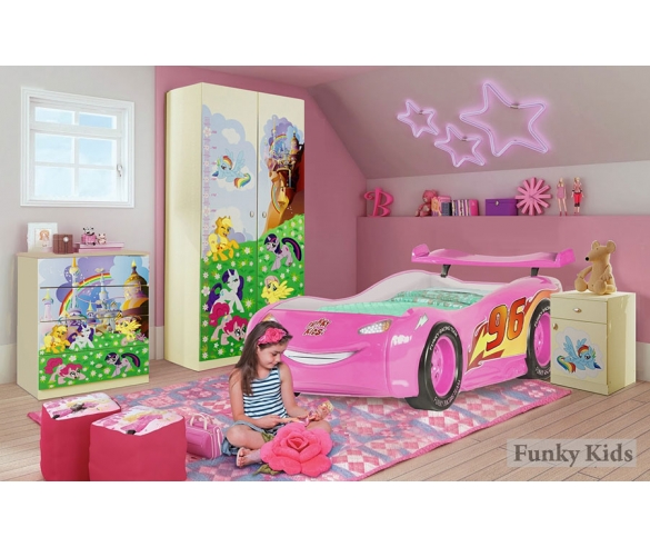 готовая детская комната Фанки Беби + кровать-машина Молния Маквин 