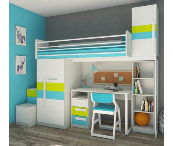 Кроватный блок Твист Олли, цвет лайм/топаз