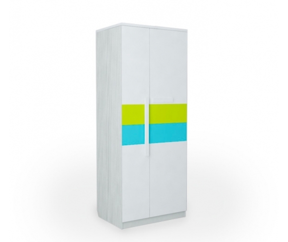 Шкаф двухдверный Твист Олли, цвет лайм/топаз.