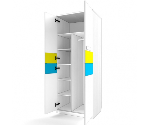 Шкаф двухдверный Твист Олли, цвет лайм/топаз.