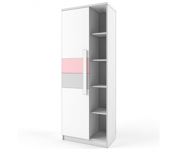 Стеллаж серии мебели Твист Олли, цвет розовый/серый