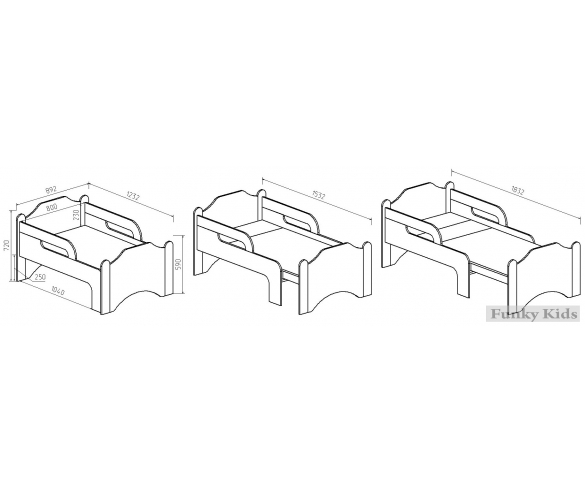 Схема кровать Вырастайка три шага раздвижения