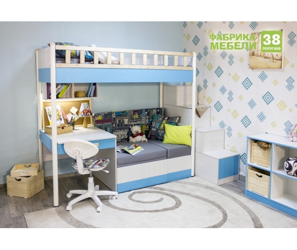 Кровать дыухъярусная для детей и подростков Феникс фабрика 38 попугаев