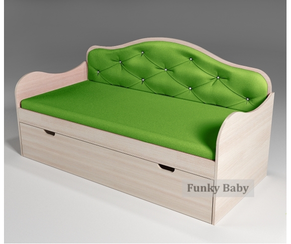 Детская низкая кровать Ажур, цвет зеленый