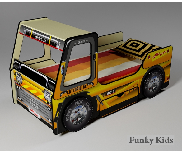 Кровать-машина Самосвал для детей, цвет желтый