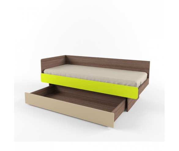 кровать без фотопечати лайм слеш с выдвинутым ящиком