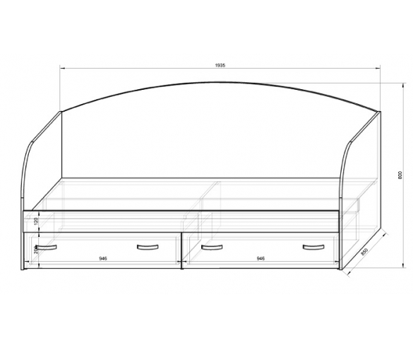 Кровать одноярусная Капитан КП-13/7 для детей и подростков 