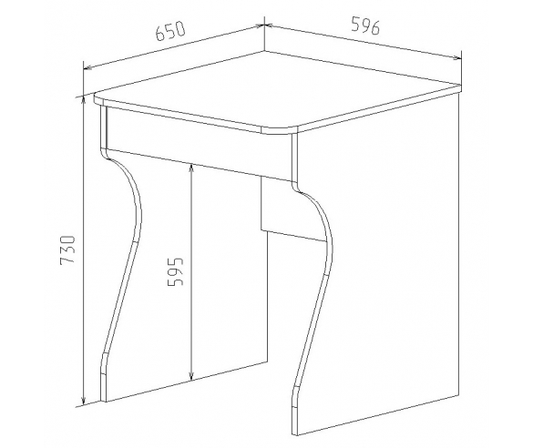 Стол 23/2СВ - схема с размерами