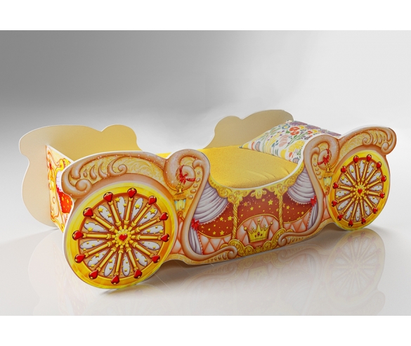 Кровать карета мини 20014 для девочек в желтом цвете 