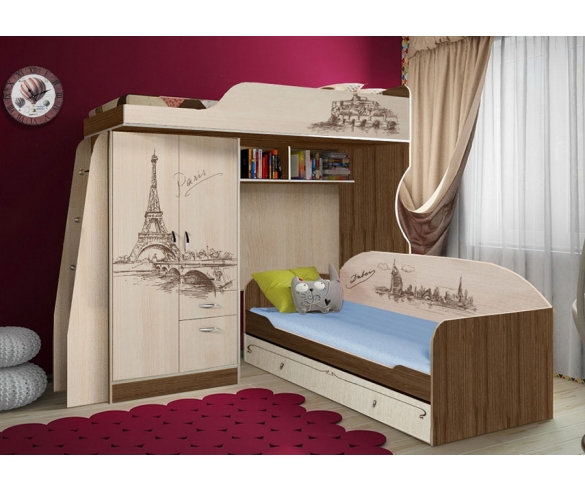 Мебель для двоих детей Фанки Тревел: ФТР-4/1 + ФТР-01