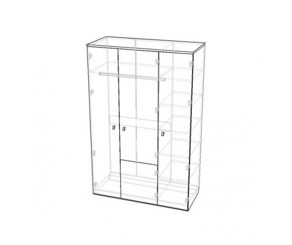 Внутреннее наполнение двухдверного шкафа серии Индиго