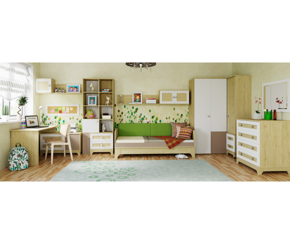 Полный комплект детской мебели серия Индиго от фабрики 38 попугаев 