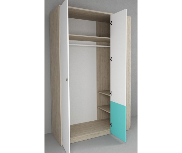 Внутреннее наполнение двухдверного шкафа Индиго от фабрики 38 Попугаев