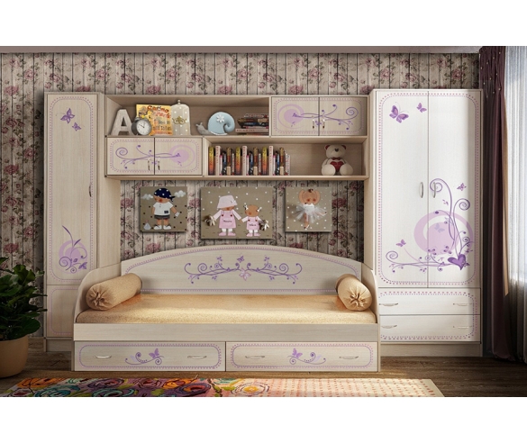 Детская серия мебель Фанки Кидз Лилак - готовая комната 