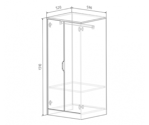 схема и размеры детского невысокого шкафа Фанки Кидз Домик