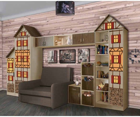 Детская игровая комната ФанкКидз Домик и раскладное кресло для отдыха Бланес-3