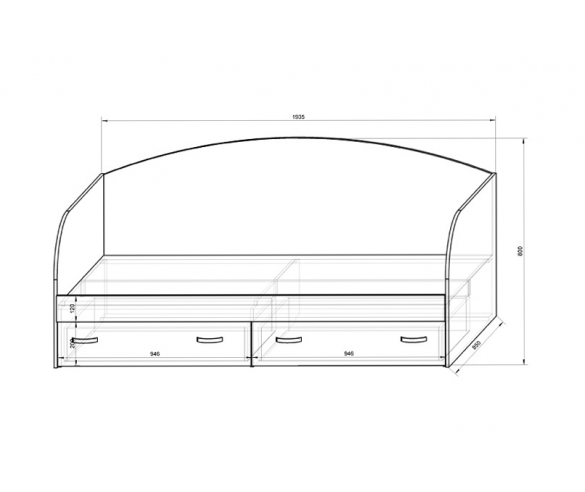 Схема и размеры детской кровати Фанки Кидз Футбол