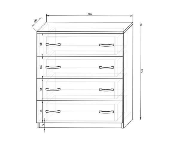 Схема и размеры комода Фанки Кидз Футбол
