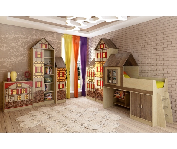 Детская серия мебели Фанки Кидз Домик - готовая комната  