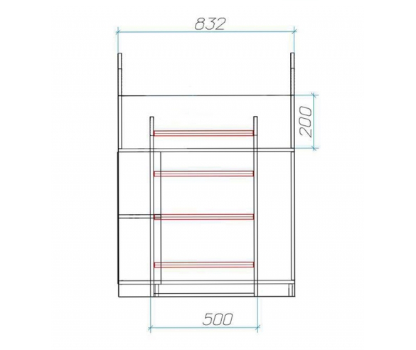 Детская кровать-чердак Лесная Сказка - схема и размеры 