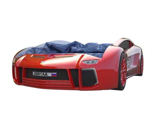 Объемная пластиковая кровать машина Ламборджини, цвет красный 