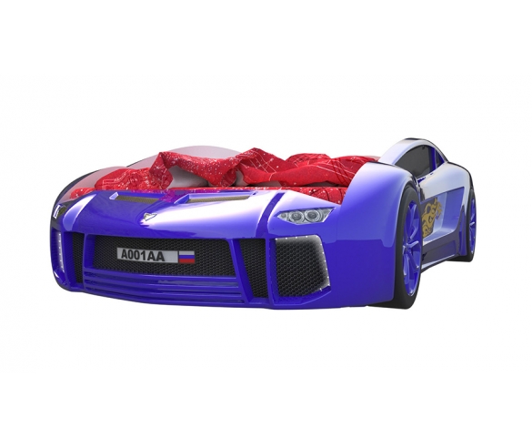 Детская кровать машина Ламборджини, синий цвет 