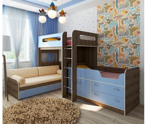 Подростковая и детская мебель Фанки Кидз + раскладной диван Бланес