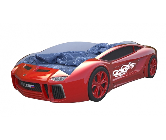 Объемная пластиковая красная кровать машина Ламборджини 