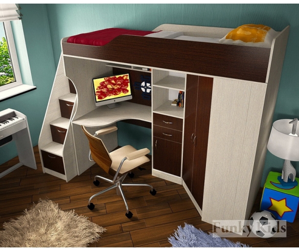Детская кровать-чердак Фанки Кидз 7 для детей и подростков 